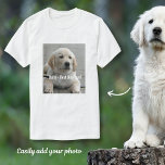 T-shirt Photo et nom personnalisés Golden Retriever Dog<br><div class="desc">Personnalisez ce Golden Retriever Dog keepsaké avec la photo et le nom de votre chien ou chiot (ou de la photo/nom de l'autre animal ou de la personne). Texte : "Best Dog Ever" ou ajoutez votre propre texte - Nous aimons Daisy (nom de votre chien), l'anniversaire du chien ou le...</div>
