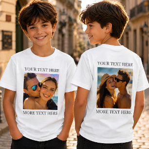 T-shirt Photo et texte double face personnalisés