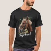 T-shirt Photo et texte du Cheval personnalisé tendance mod (Devant)