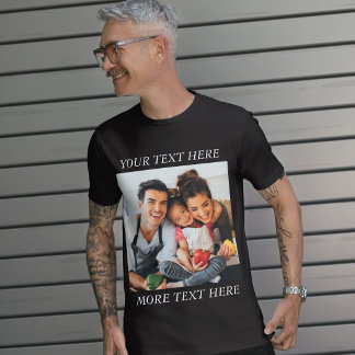 T-shirt Photo et texte ou nom personnalisés 