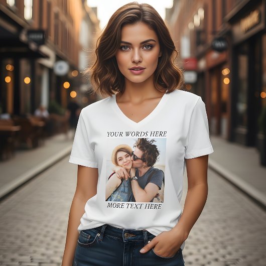 T-shirt Photo et texte personnalisés
