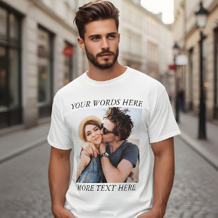 T-shirt Photo et texte personnalisés