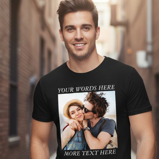 T-shirt Photo et texte personnalisés