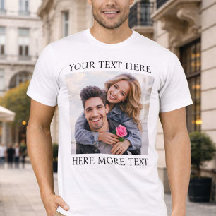 T-shirt Photo et texte personnalisés
