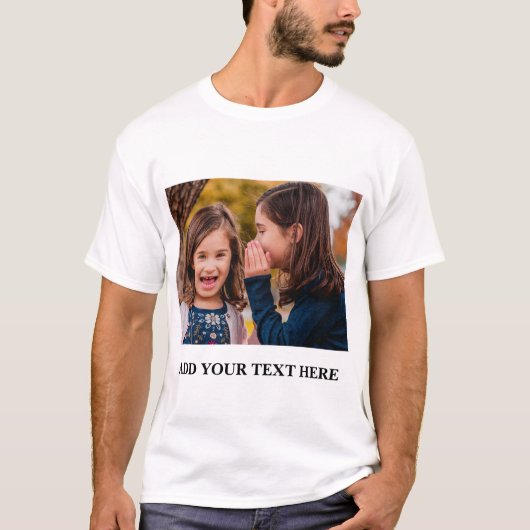 T-shirt photo et texte personnalisés (Devant)
