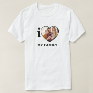 T-shirt Photo et texte personnalisés pour hommes "Je coeur