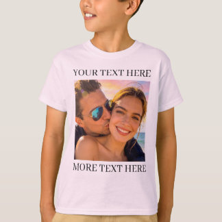 T-shirt Photo et Texte Personnalisés Rose Pâle