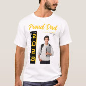 T-shirt Photo Gold Black Graduation moderne Papa Fier (Devant)