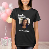 T-shirt Photo heart name birthday black