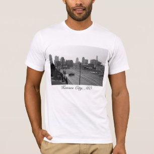T-shirt Photo Horizon-Noire et blanche de Kansas City du