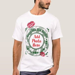 T-shirt PHOTO Kiss Me Je suis Irlandais Green Striped Circ