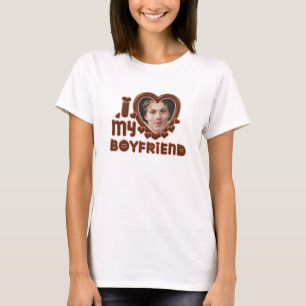 T-shirt Photo Marron Personnalisé Je T'Aime Mon Petit Ami