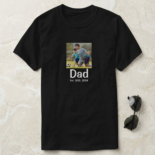 T-shirt Photo Papa Établit Script
