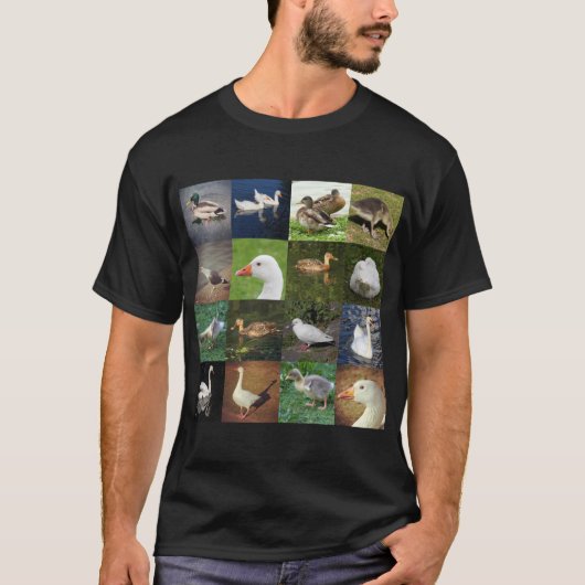 T-shirt Photo Patchwork Carré - Oiseaux (Devant)