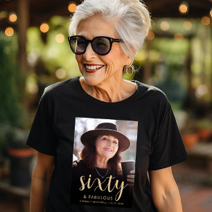T-shirt Photo personnalisé 60 ans et fêtard Fête d'anniver