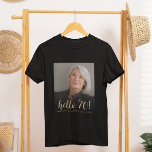 T-shirt Photo personnalisé Bonjour 70 Soixante-dixième fêt