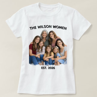 T-shirt Photo personnalisé de femmes de la famille, nom et