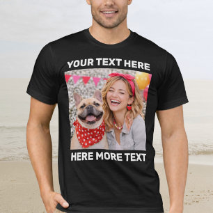 T-shirt Photo personnalisé et texte ou nom Bold San Serif