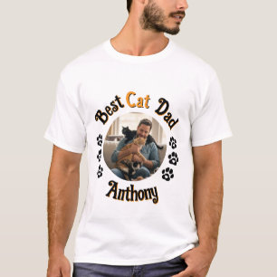 T-shirt photo personnalisé Meilleur Papa Chat