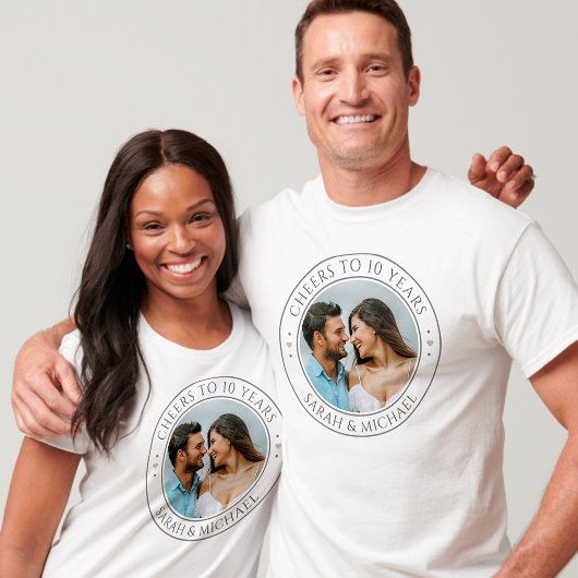 T-shirt Photo personnalisée et année Mariage Anniversaire