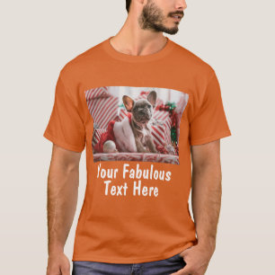 T-shirt Photo personnalisée et texte orange