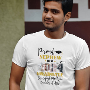 T-shirt Photo personnalisée Fière Nephew 2024 Diplômé