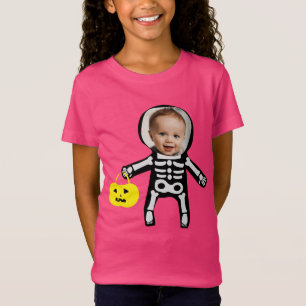T-Shirt Photo personnalisée Halloween squelette astuce ou 