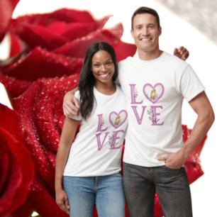 T-shirt Photo personnalisée Happy Valentines's Day T-Shir