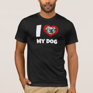 T-shirt Photo personnalisée 'I Love My Dog' Saint Valentin