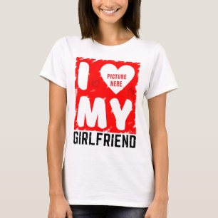 T-SHIRT PHOTO PERSONNALISÉE J'AIME MA PETITE AMIE RELATION