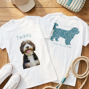 T-shirt Photo personnalisée Nom de l'animal Famille Maman 