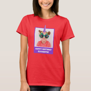 T-shirt Photo personnalisée pour enfant Joyeux Anniversair