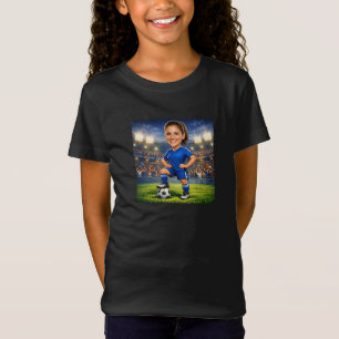 T-Shirt Photo personnalisée - Star du football caricaturée