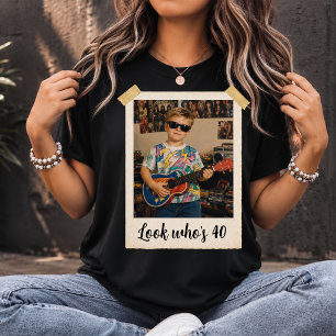 T-shirt Photo personnalisée vintage Polaroid, Amis & famil