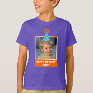 T-shirt Photo pour enfant personnalisée Joyeux anniversair
