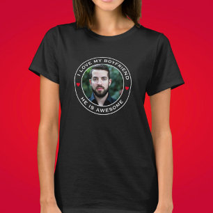T-shirt Photo Texte Cœur J'aime mon incroyable petit ami