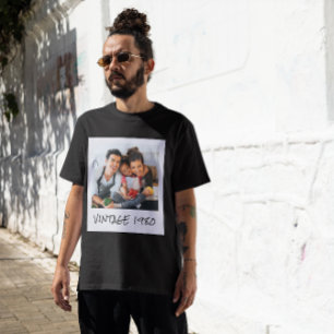 T-shirt Photo vintage personnalisée et année Noir
