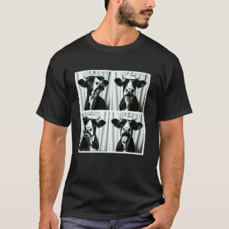 T-shirt Photobooth Visage de Vache Mignon pour Enfants Jeu
