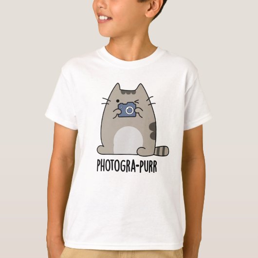 T-shirt Photograh-purr Funny Chat Photographe Pun (Devant)