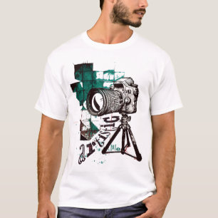 T-shirt Photographe Artistic life Camera on tripod design
