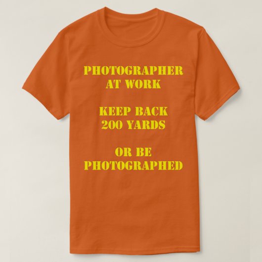 T-shirt Photographe au travail (2) (Design devant)