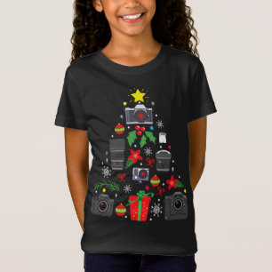 T-Shirt Photographe Caméra Arbre de Noël Arbre drôle