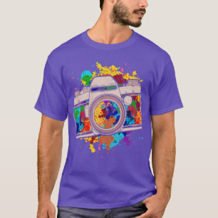 T-shirt Photographe de caméra Photographie colorée