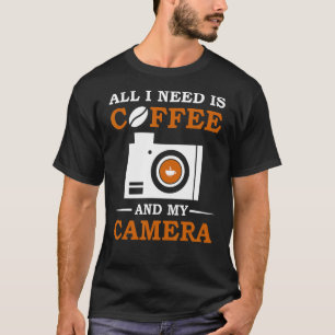 T-shirt Photographe de l'appareil photo de café Photograph