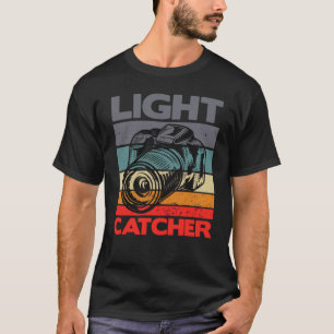 T-shirt photographe de piège à lumière rétro appareil phot