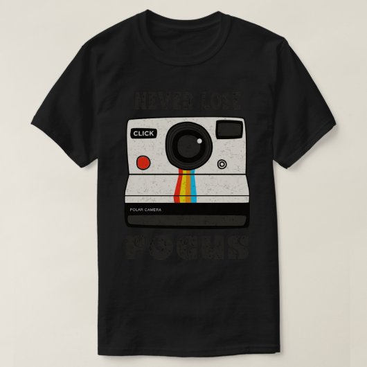 T-shirt Photographe Focus les années 70 Caméra photo Vinta (Design devant)