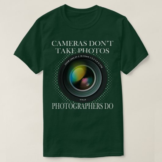 T-shirt Photographe Photographe Camera Lens (Design devant)