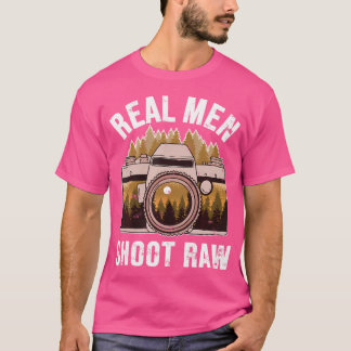 T-shirt Photographer Real Men Shoot Raw Photographer Photo