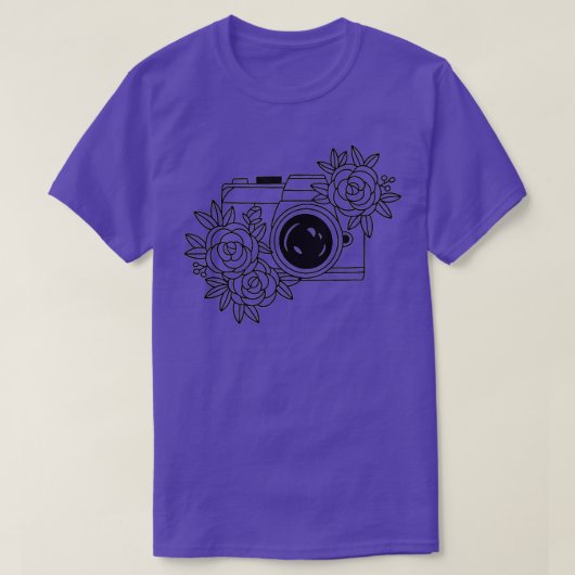 T-shirt Photographie Caméra Floral tendance (Design devant)