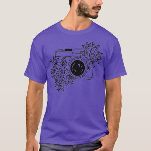 T-shirt Photographie Caméra Floral tendance